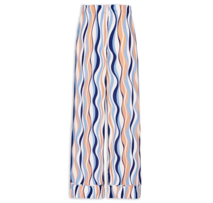 Calça Feminina Crepe Estampa Carioca - Azul
