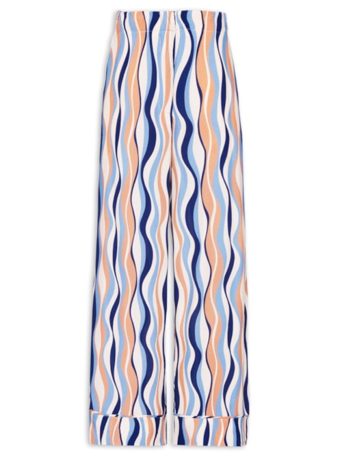 Calça Feminina Crepe Estampa Carioca - Azul