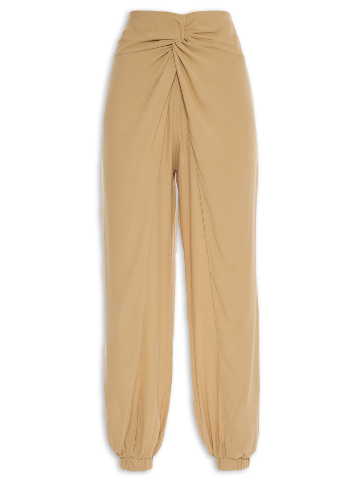Calça Feminina Crepe Nó Frente - Bege