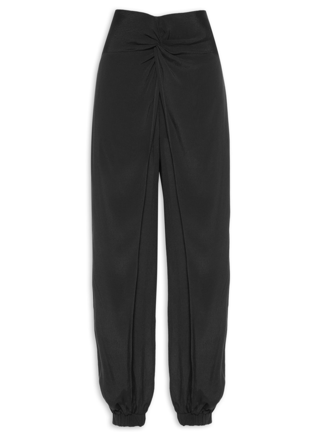 Calça Feminina Crepe Nó Frente - Preto