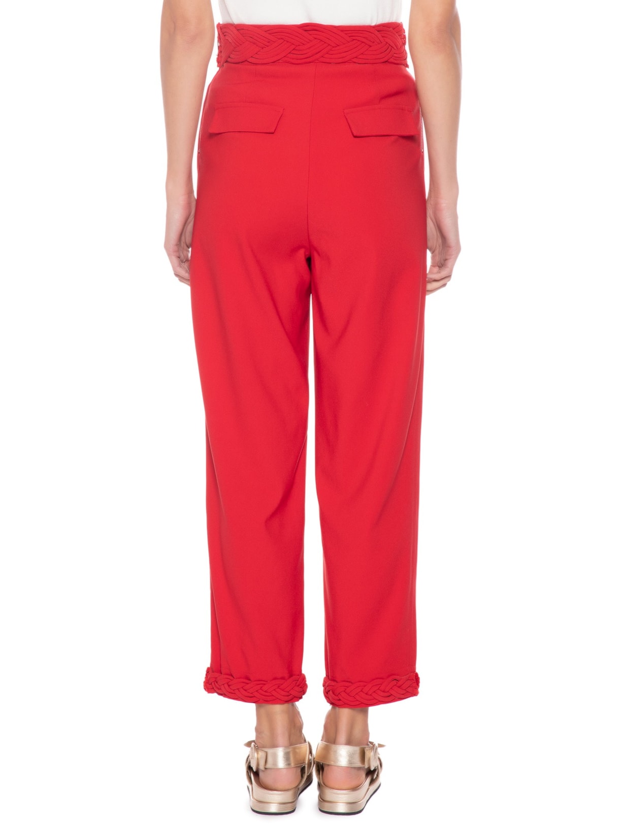 Calça Feminina Crepe Ravan Vermelho Paula Raia