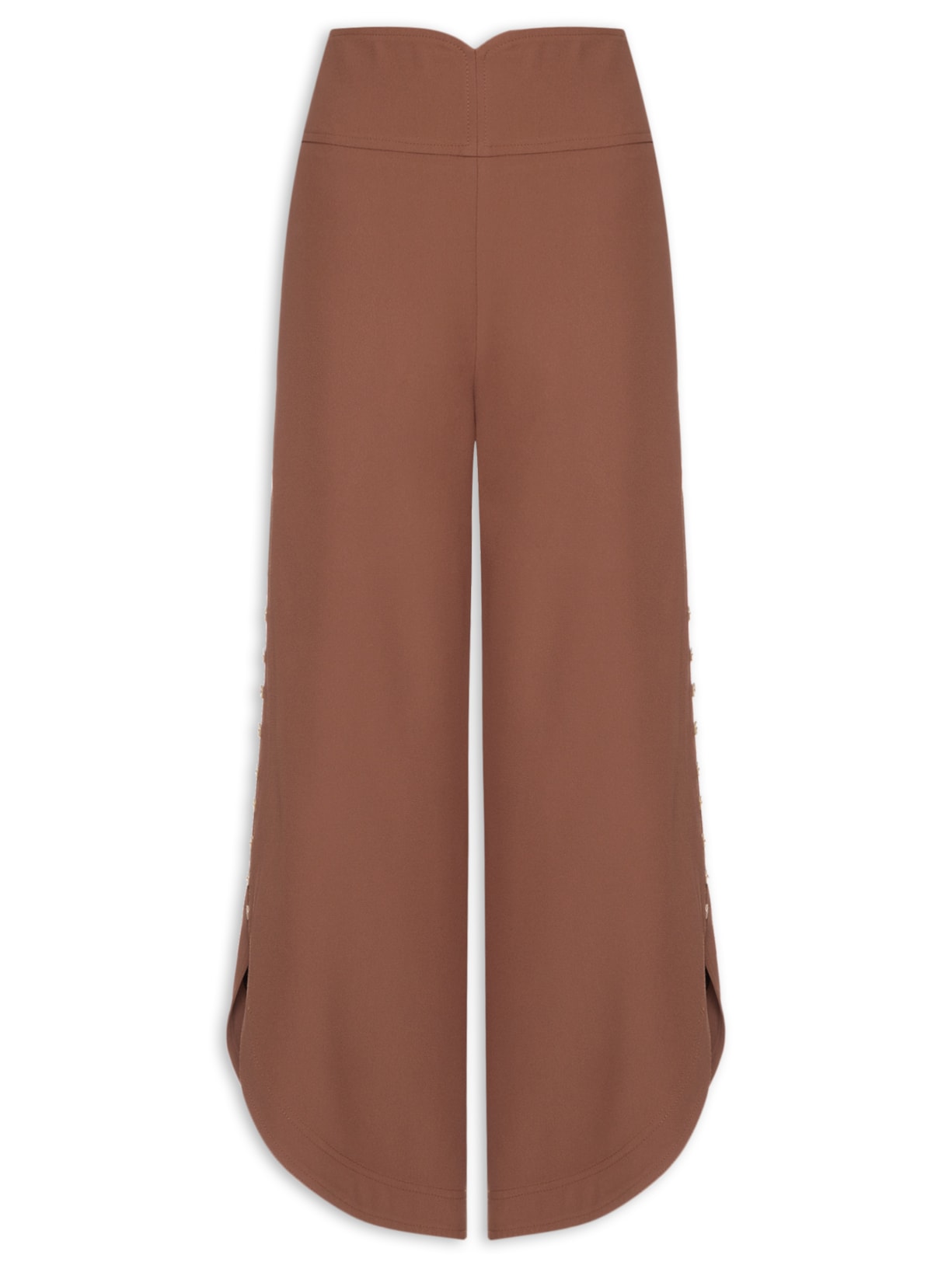 Calça Feminina Crepe Round Gabi - Marrom