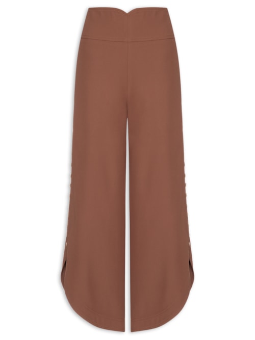Calça Feminina Crepe Round Gabi - Marrom
