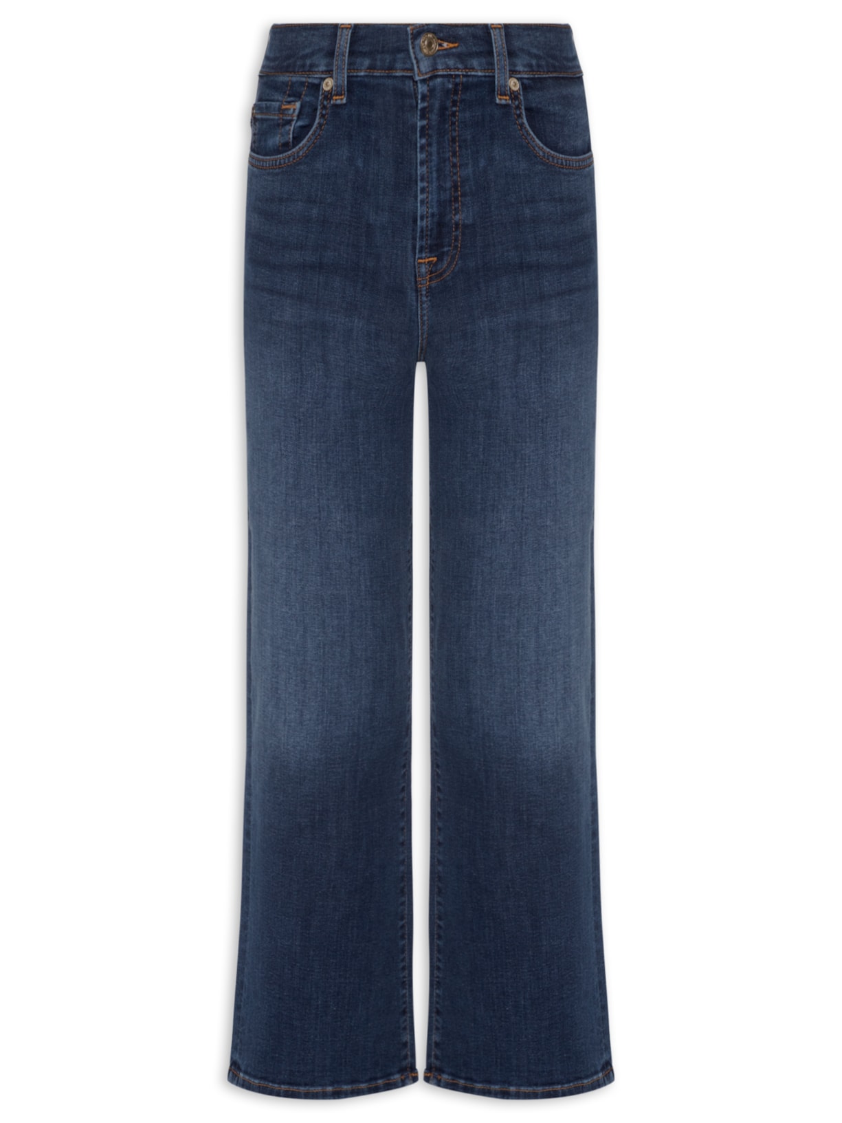 Calça Feminina Cropped Alexa High Wave Azul 7 For All Mankind