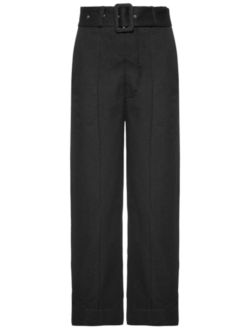 Calça Feminina Cropped Piquet - Preto