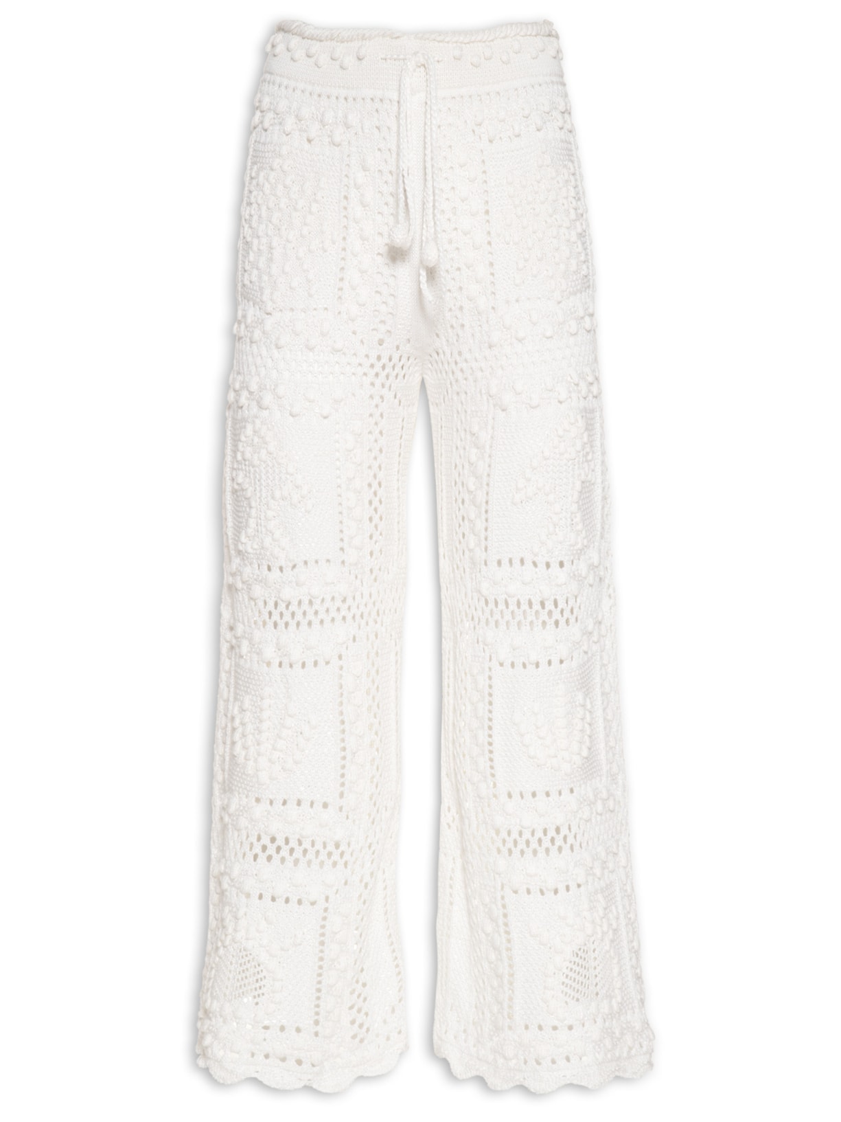 Calça Feminina Cropped Tricot Novo Ano - Branco