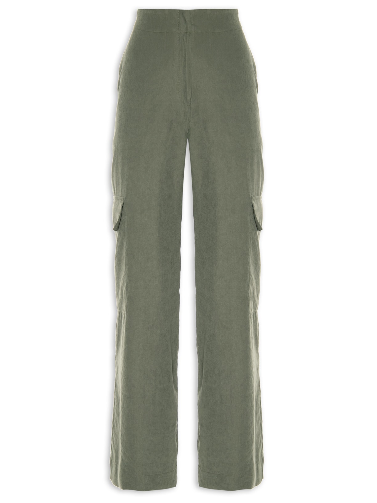 Calça Feminina Cupro Bolsos - Verde