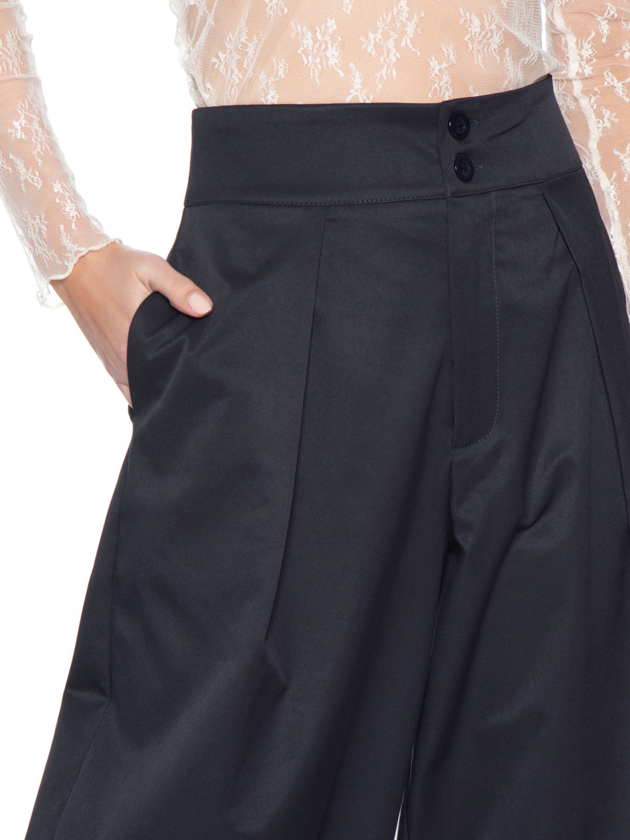 Calça Feminina De Alfaiataria Balloon Azul Market 33