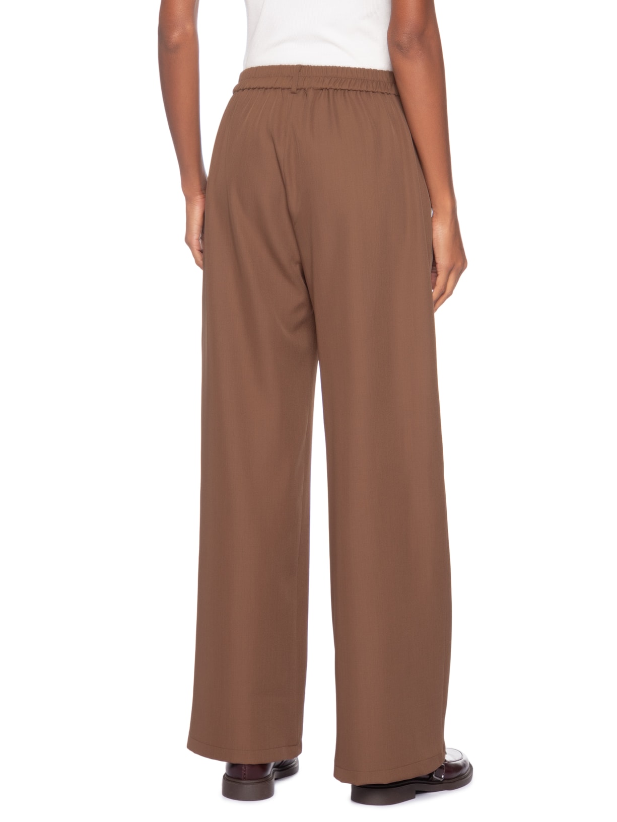 Calça Feminina  de Alfaiataria Marrom Basiq