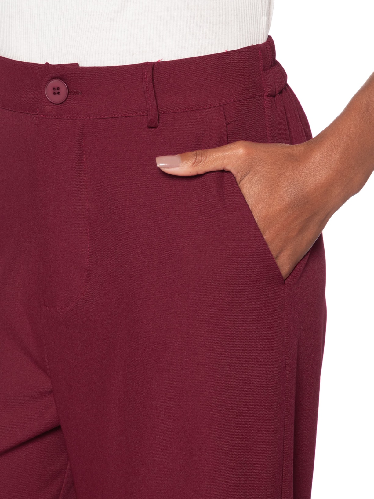 Calça Feminina  de Alfaiataria Vermelho Basiq