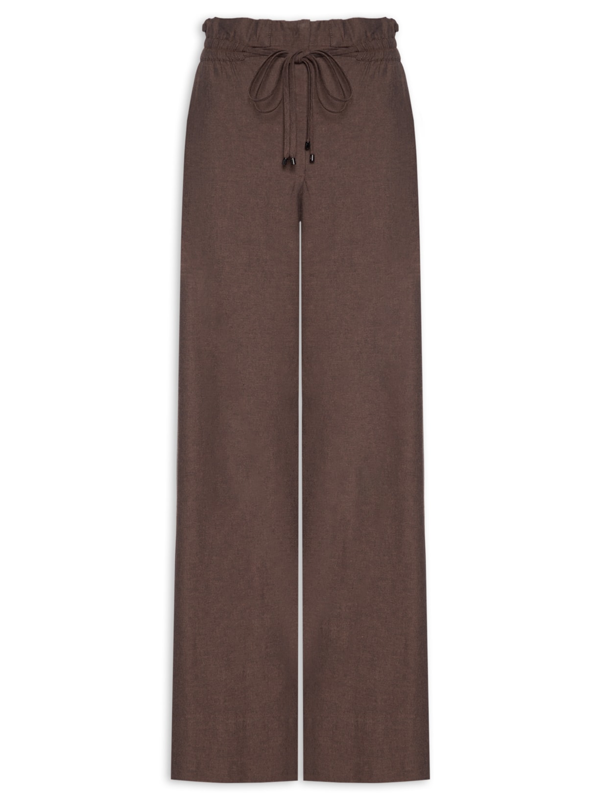 Calça Feminina De Algodão Pantalona Marrom Animale