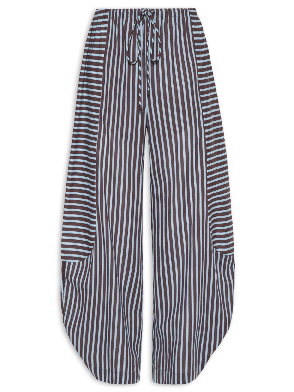Calça Feminina De Algodão Recortes Lateral Listra Marrom Animale