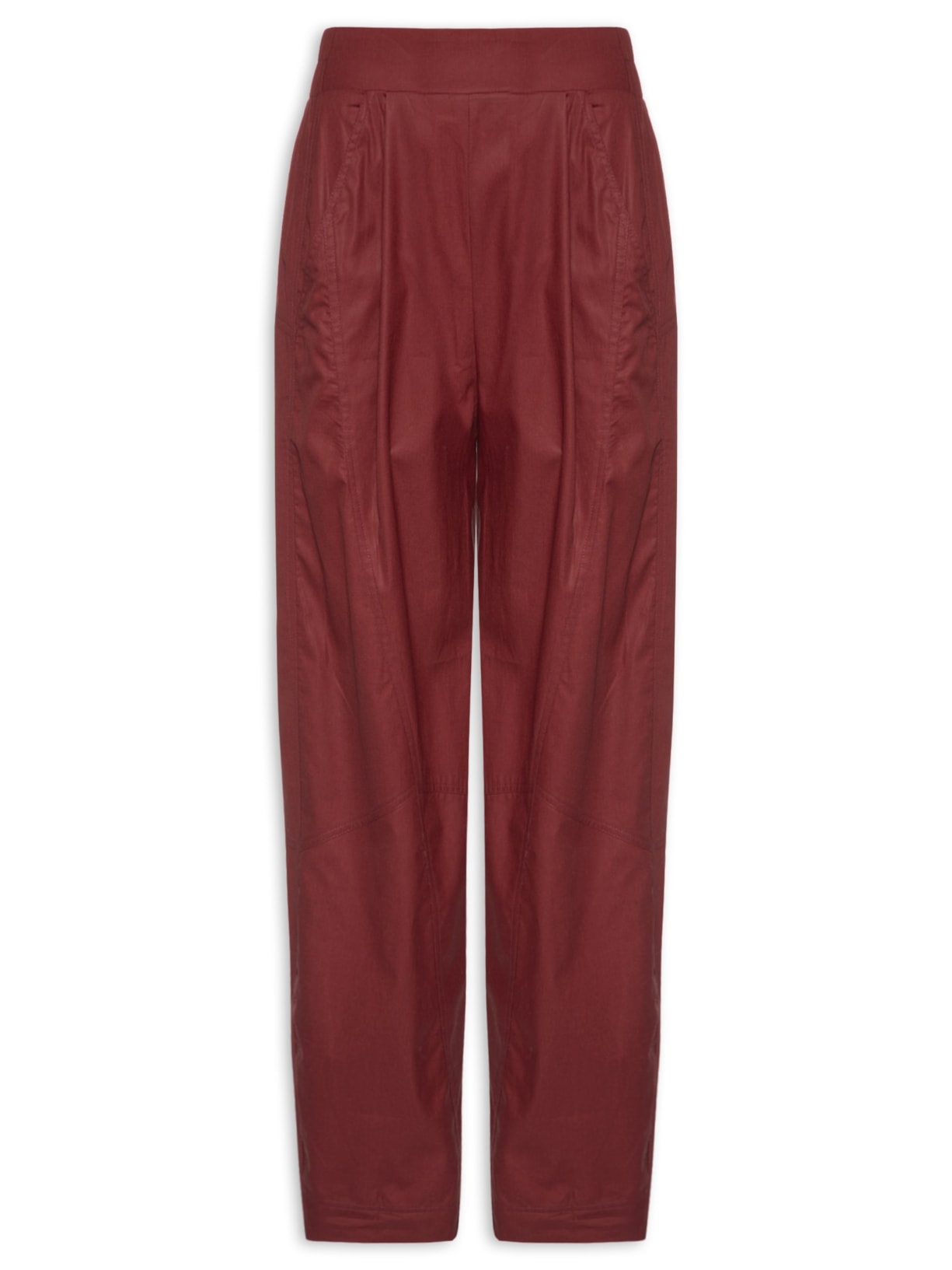 Calça Feminina De Algodão Recortes Vermelho Animale