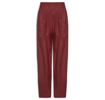 Calça Feminina De Algodão Recortes - Vermelho