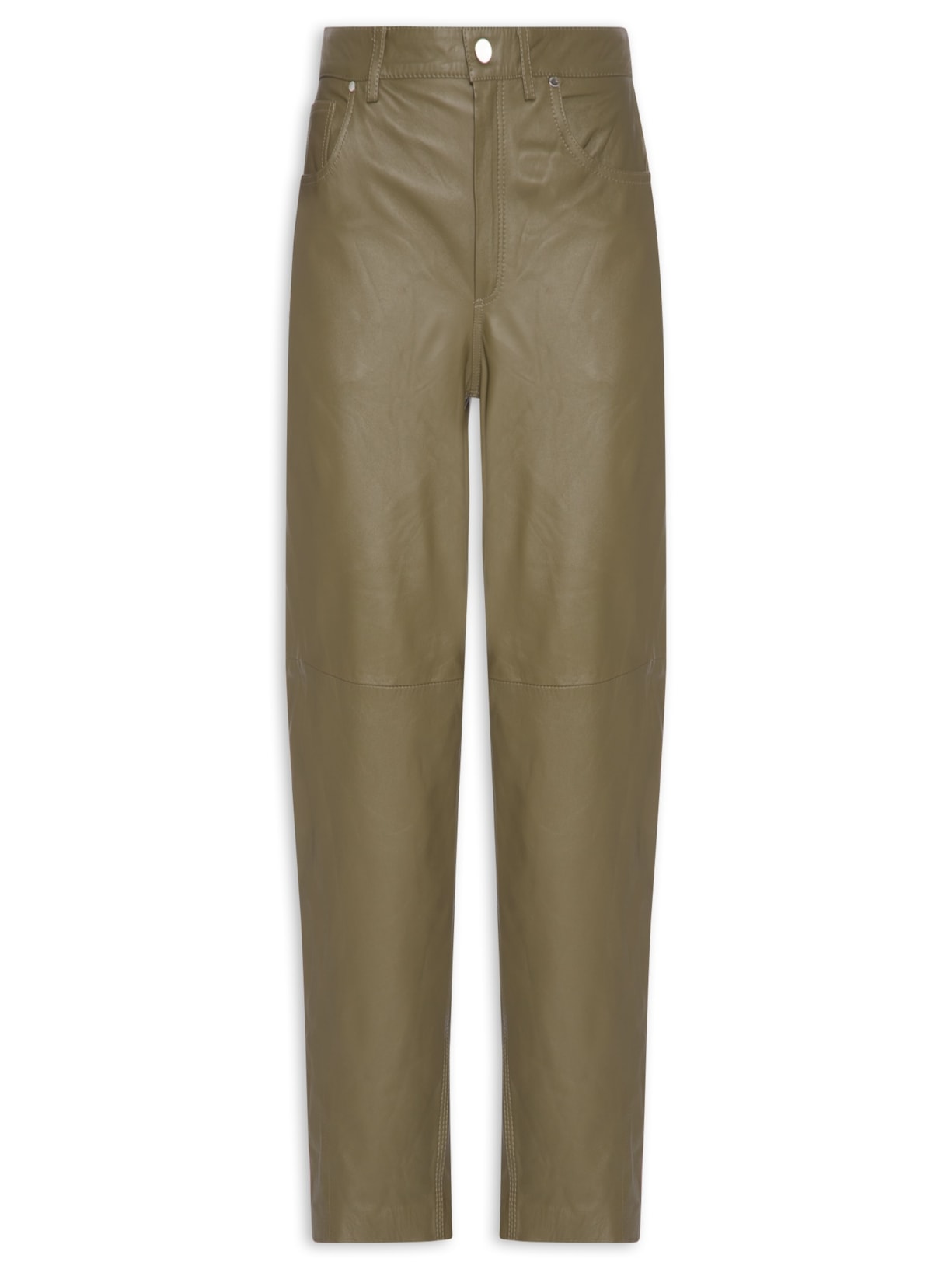 Calça Feminina De Couro Basic Color - Verde