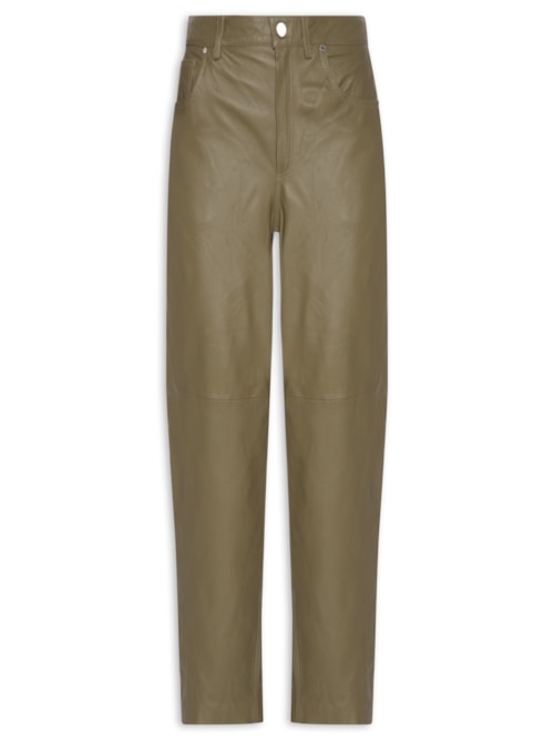 Calça Feminina De Couro Basic Color - Verde