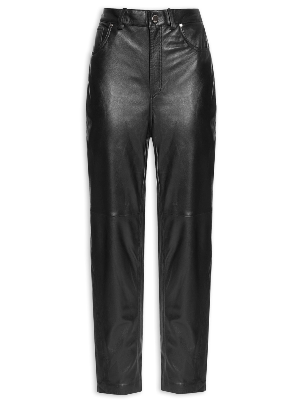 Calça Feminina De Couro Basic - Preto