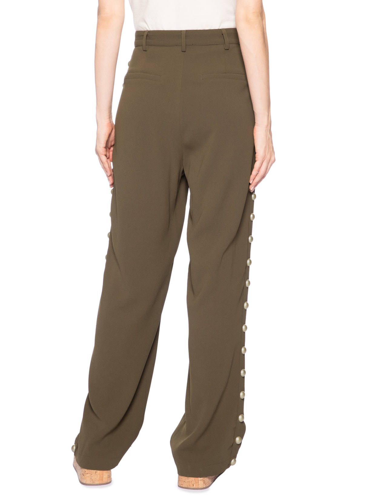 Calça Feminina de Crepe com Rebite – Marrom Animale Jeans