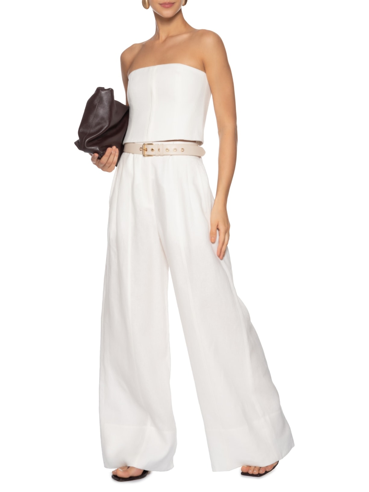 Calça Feminina De Linho Branco Animale