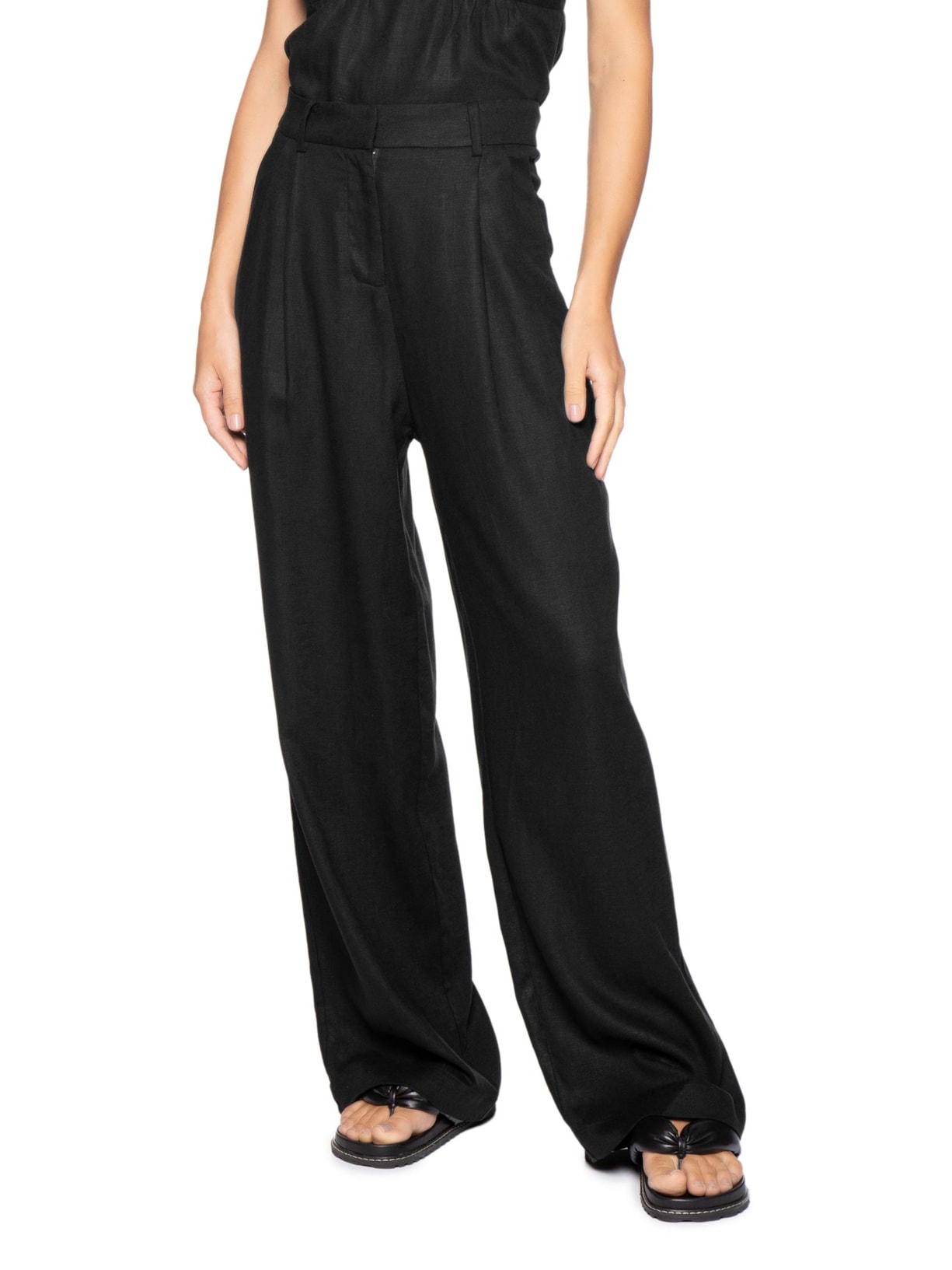 Calça Feminina de Linho Millie – Preto Animale Jeans