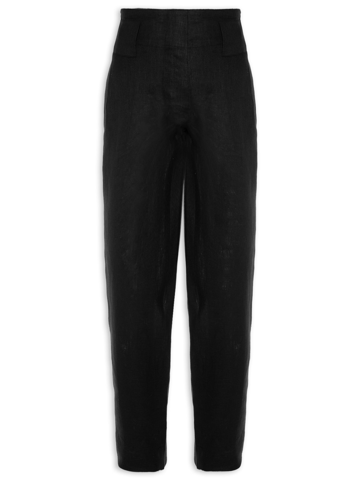 Calça Feminina De Linho Pantacourt Com Elástico N - Preto