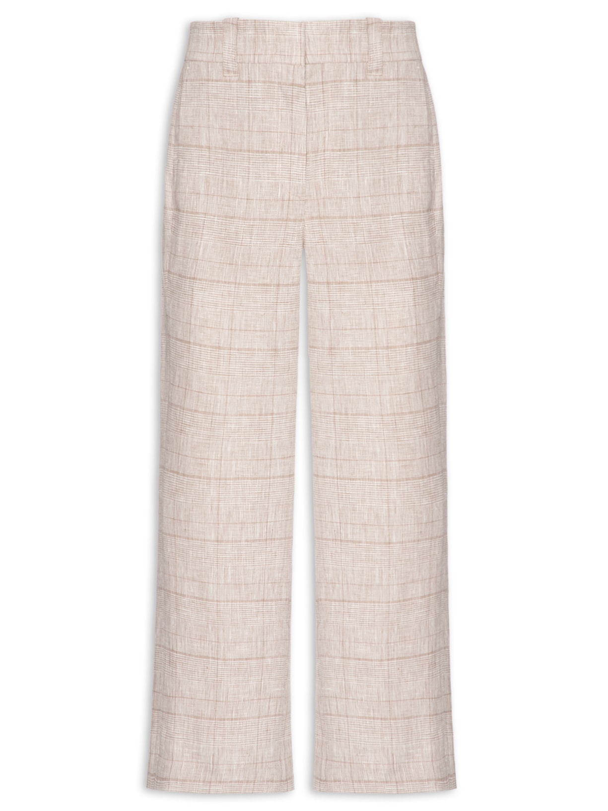 Calça Feminina De Linho Xadrez Cinza Animale