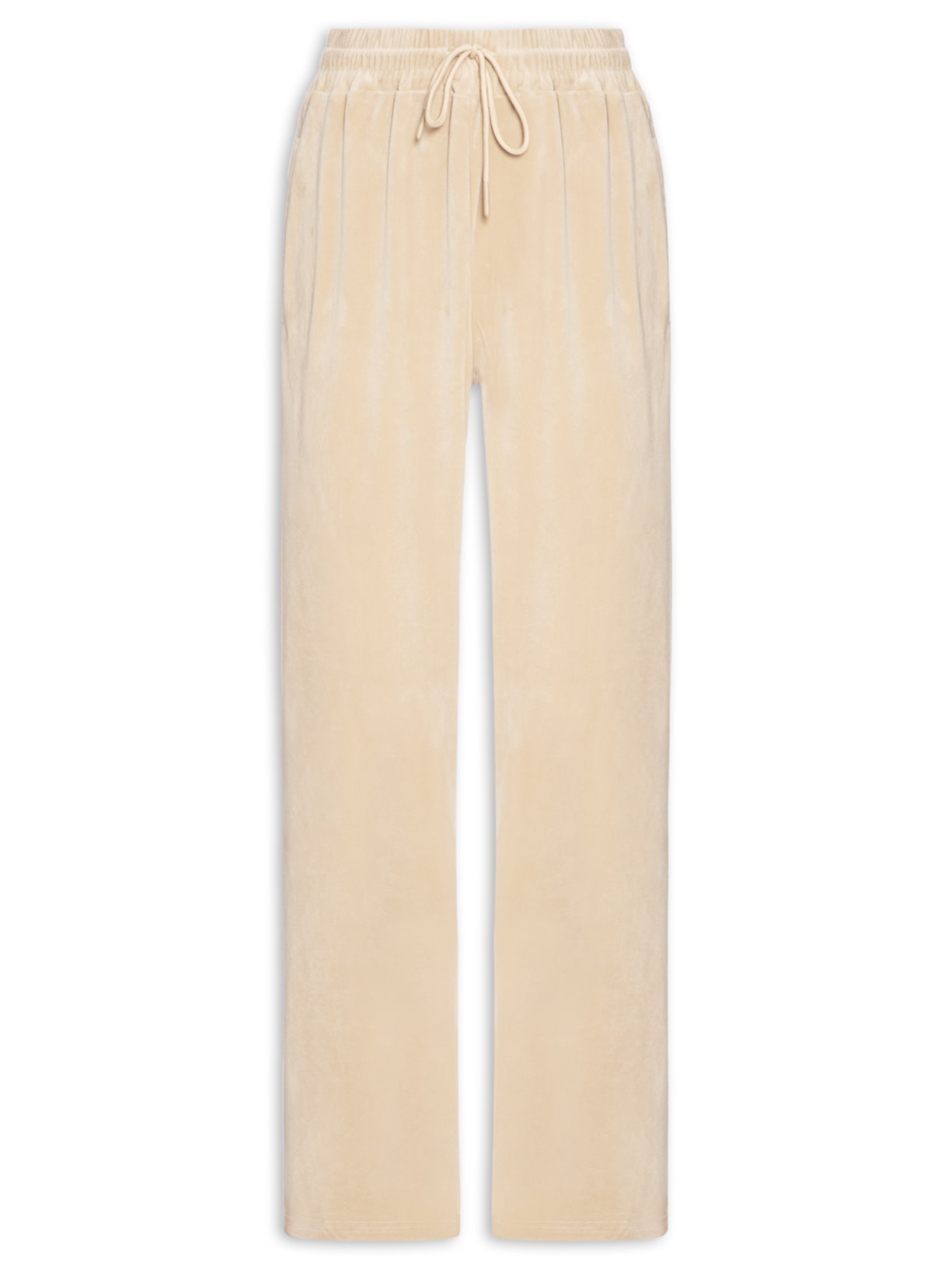Calça Feminina De Moletom Plush Bege Basiq