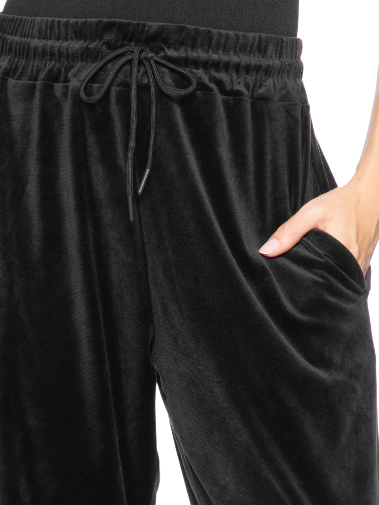 Calça Feminina De Moletom Plush Preto Basiq