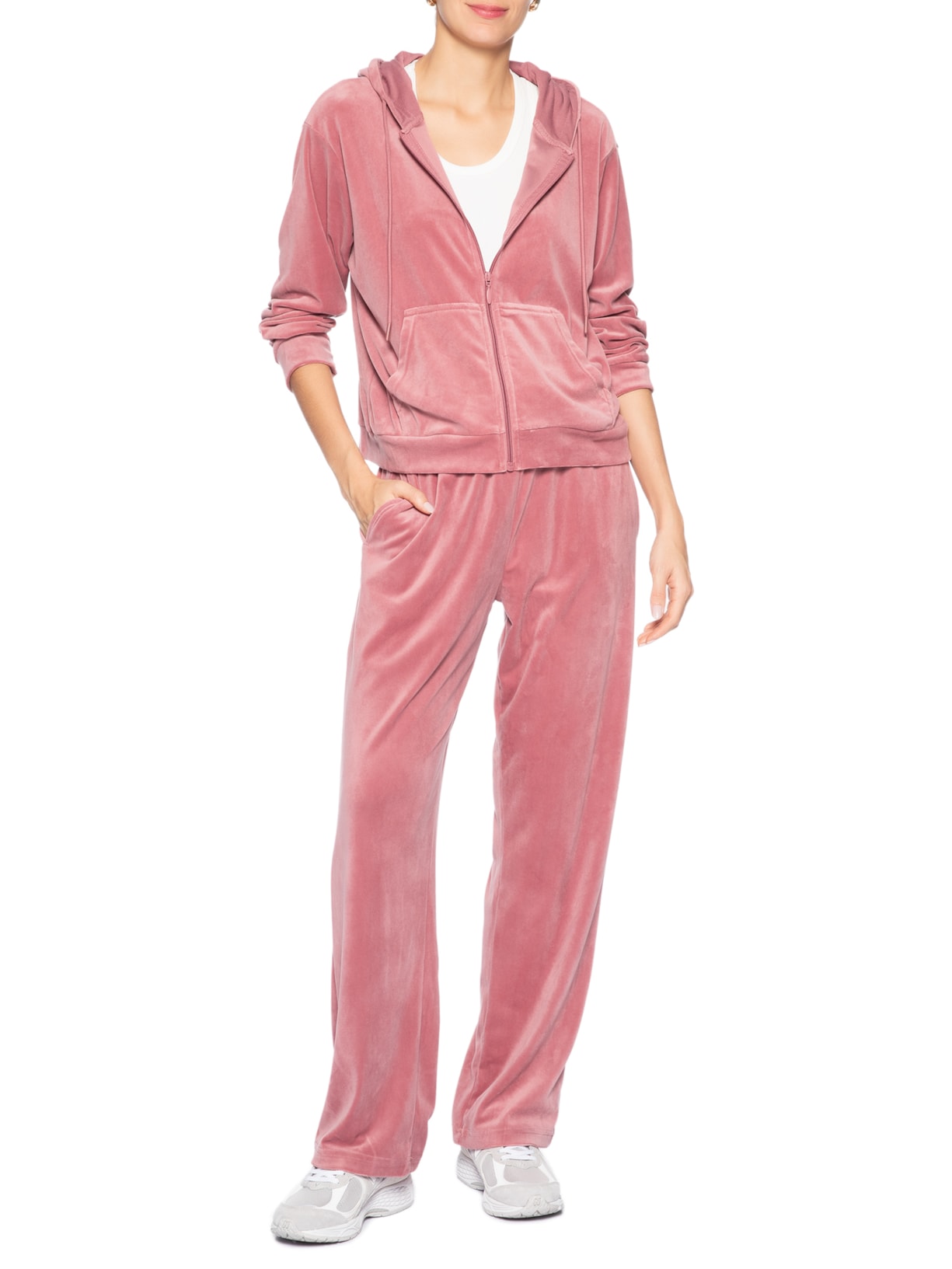 Calça Feminina De Moletom Plush Rosa Basiq