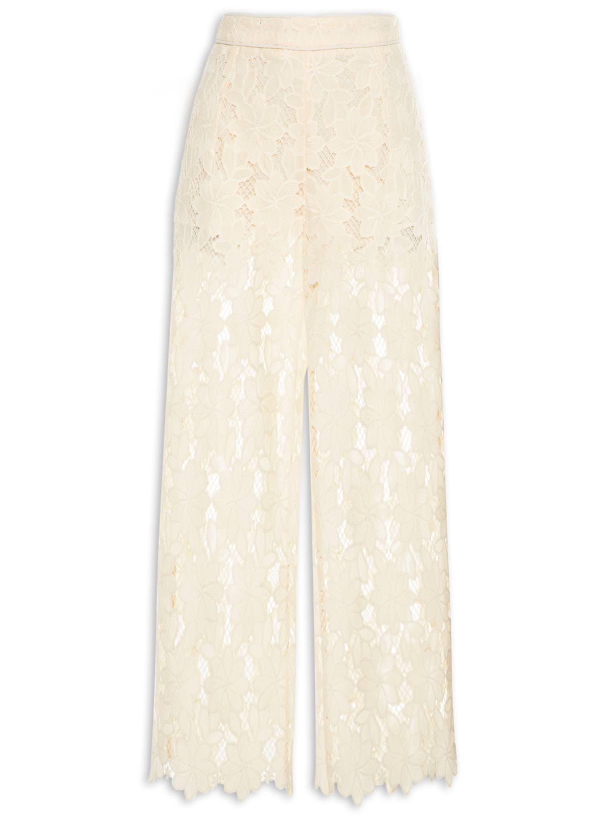 Calça Feminina De Renda Floral Praiano - Bege