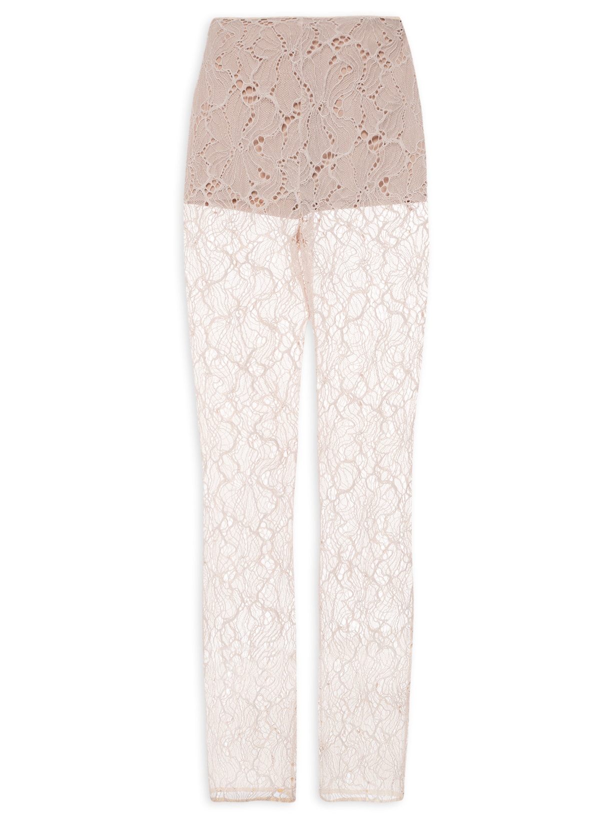 Calça Feminina De Renda Sem Cós - Bege