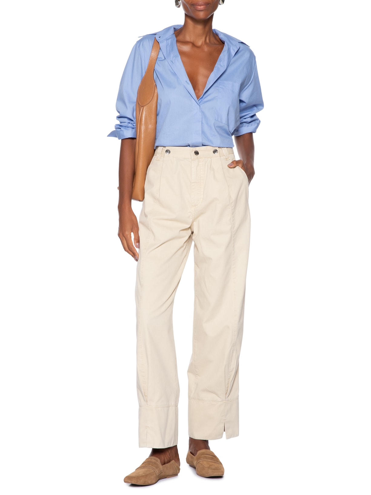 Calça Feminina de Sarja Bege Pret Bege Animale