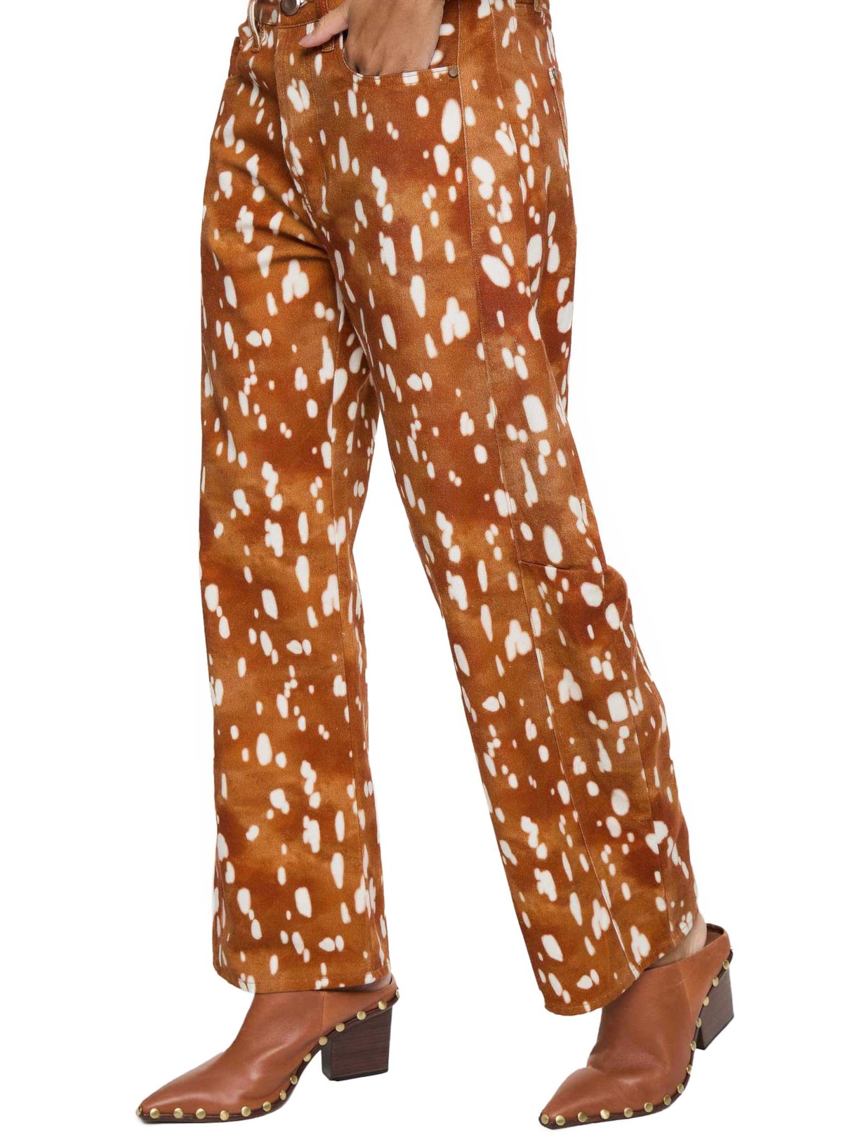 Calça Feminina De Sarja Fig Cervo Marrom Animale