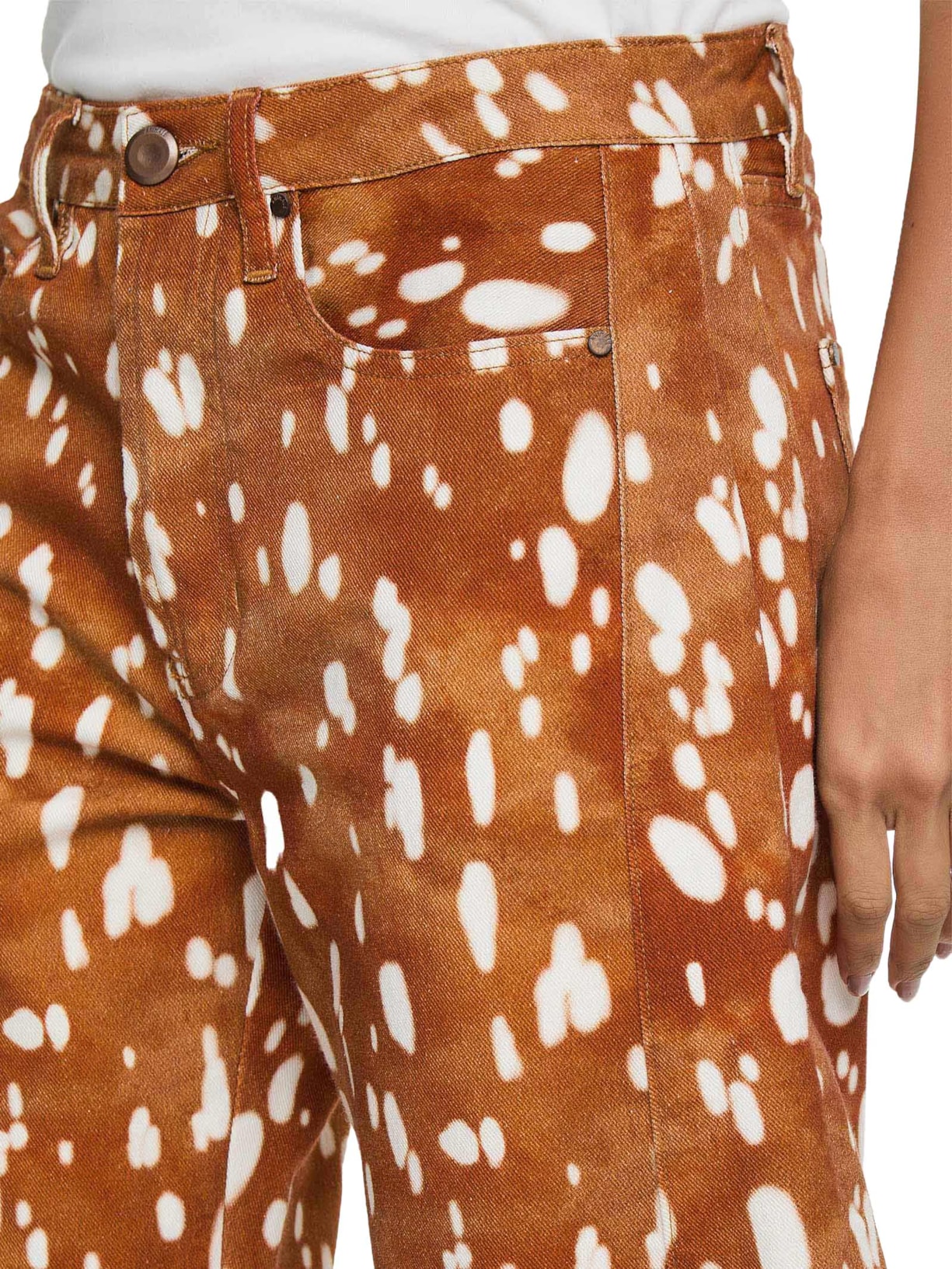 Calça Feminina De Sarja Fig Cervo Marrom Animale