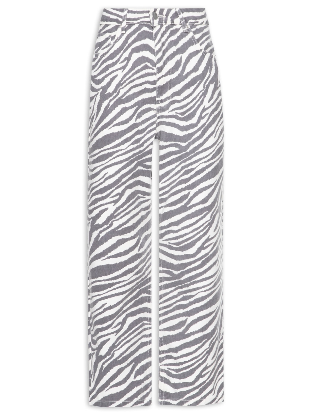 Calça Feminina De Sarja Reta - Animal Print