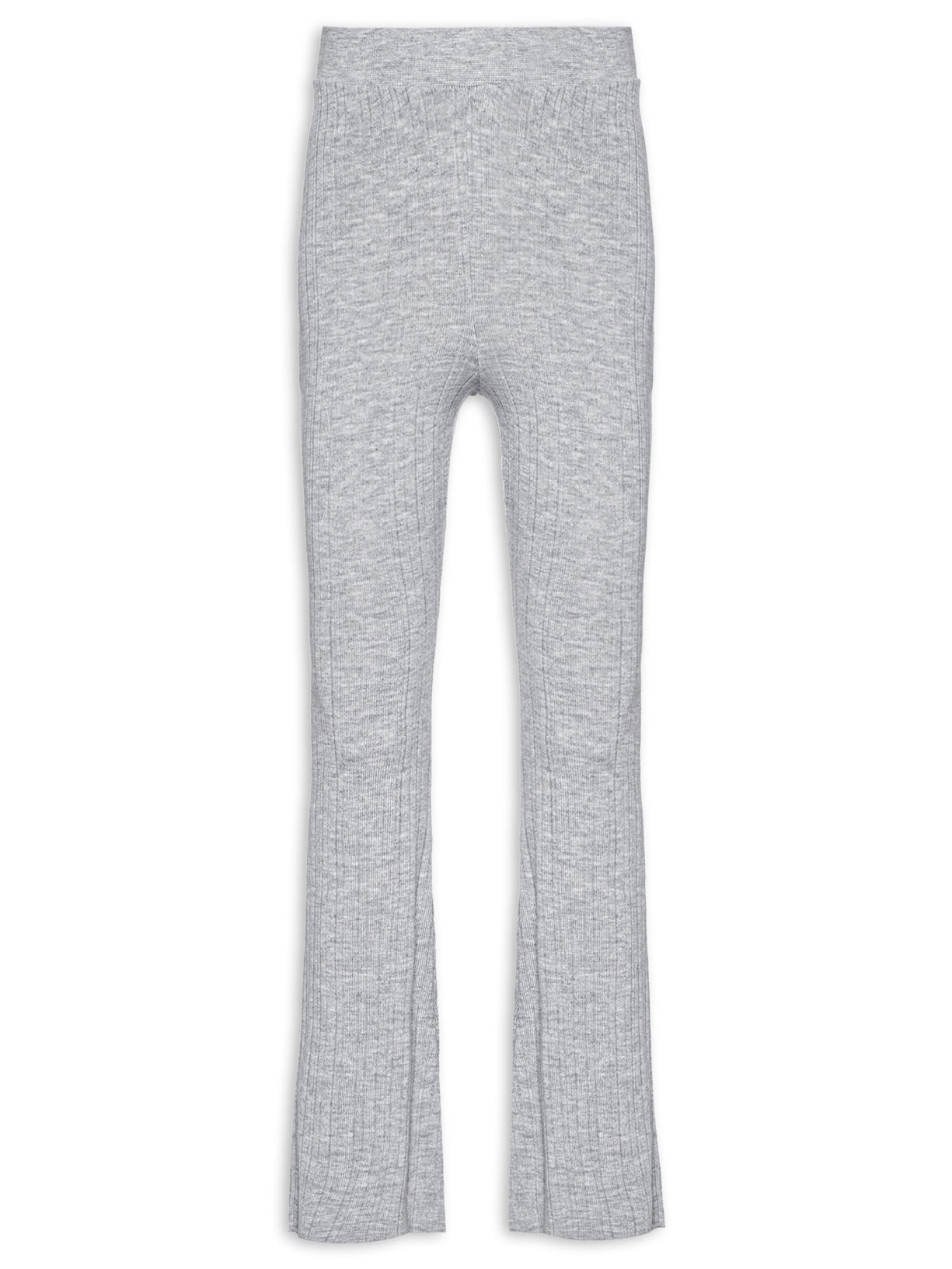 Calça Feminina De Tricot Boot Canelada - Cinza