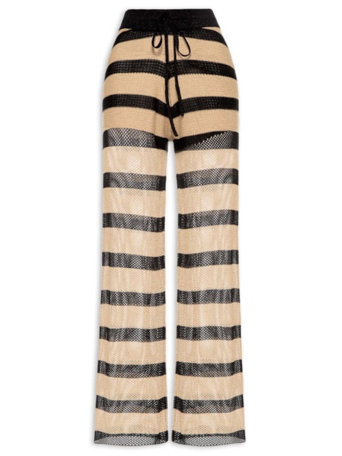 Calça Feminina De Tricot Com Lurex - Dourado