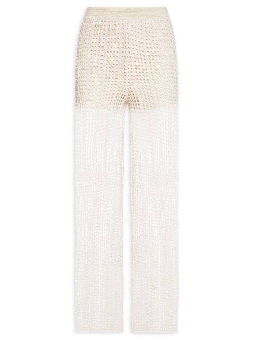 Calça Feminina De Tricot Telado - Bege