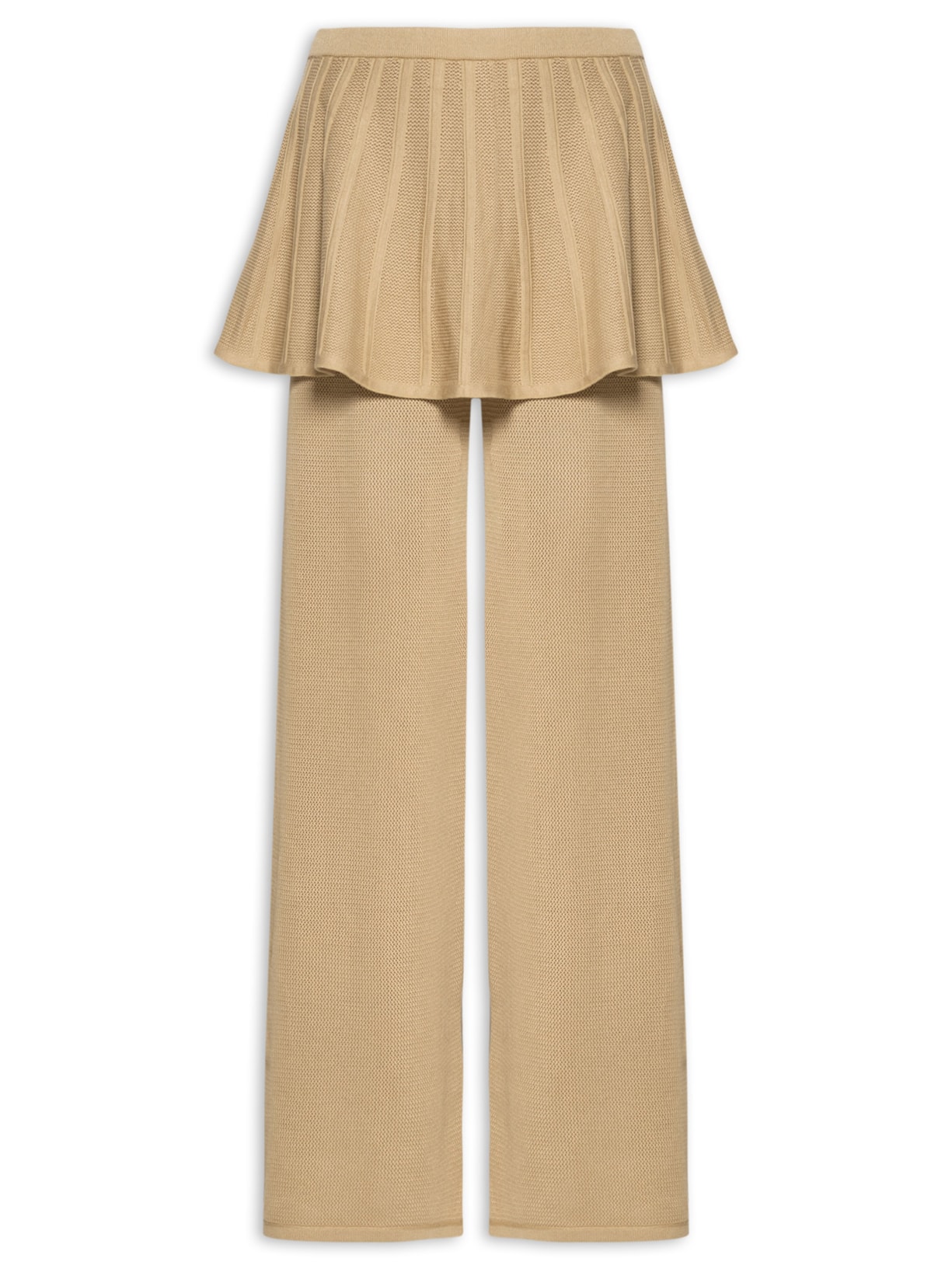 Calça Feminina De Tricot Telado - Bege