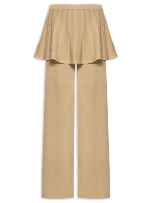 Calça Feminina De Tricot Telado - Bege