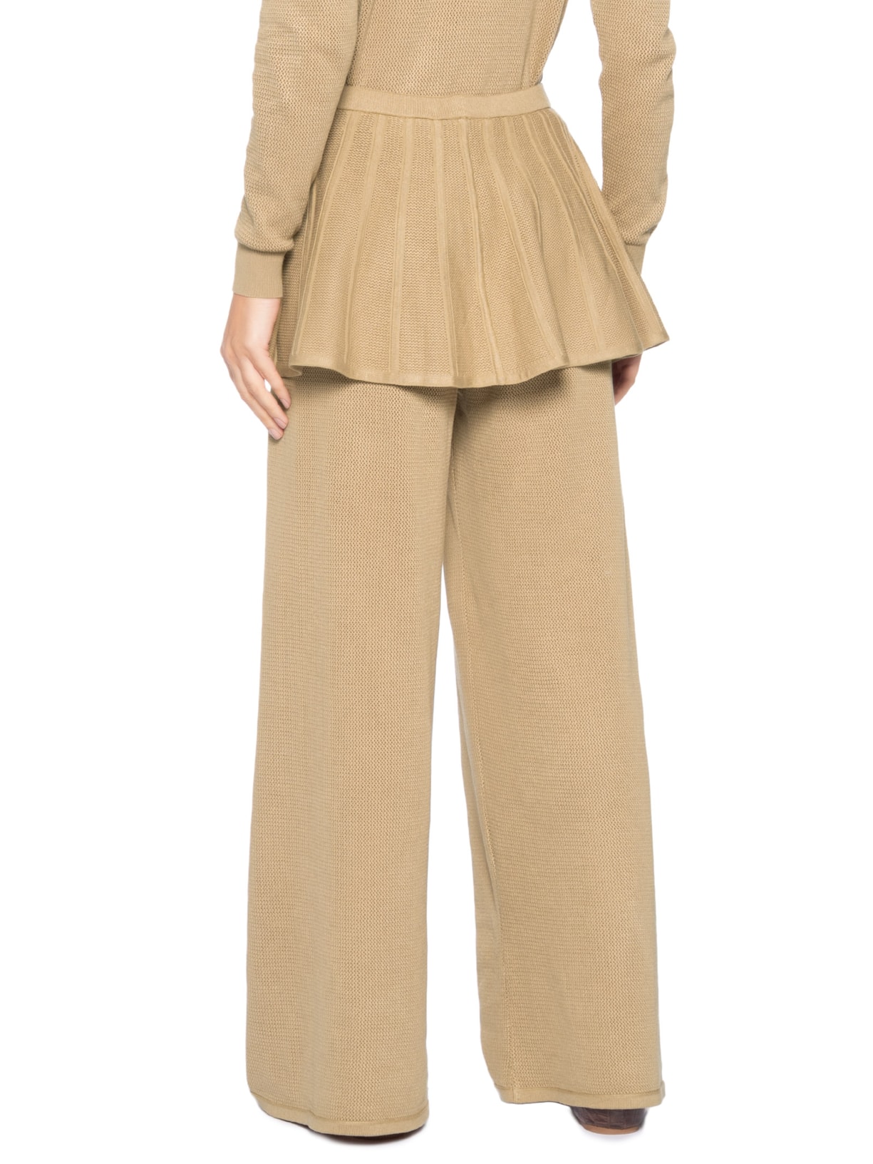 Calça Feminina De Tricot Telado Bege Coven