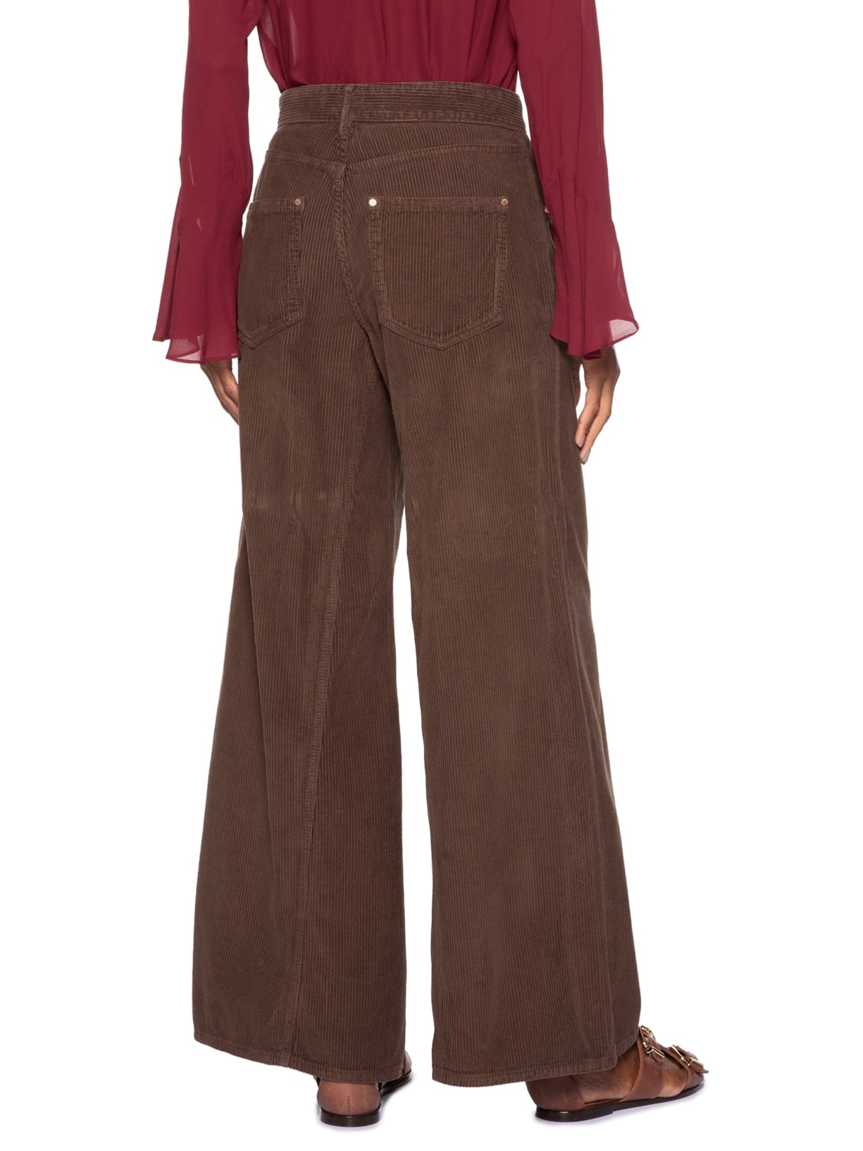 Calça Feminina De Veludo Dries Marrom Animale