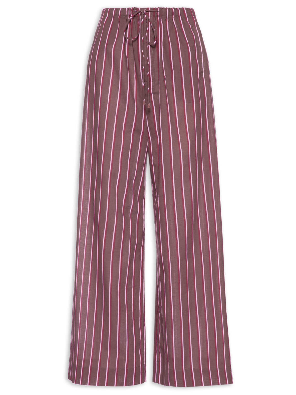 Calça Feminina de Voil Listrada Marrom Taupe – Marrom Animale