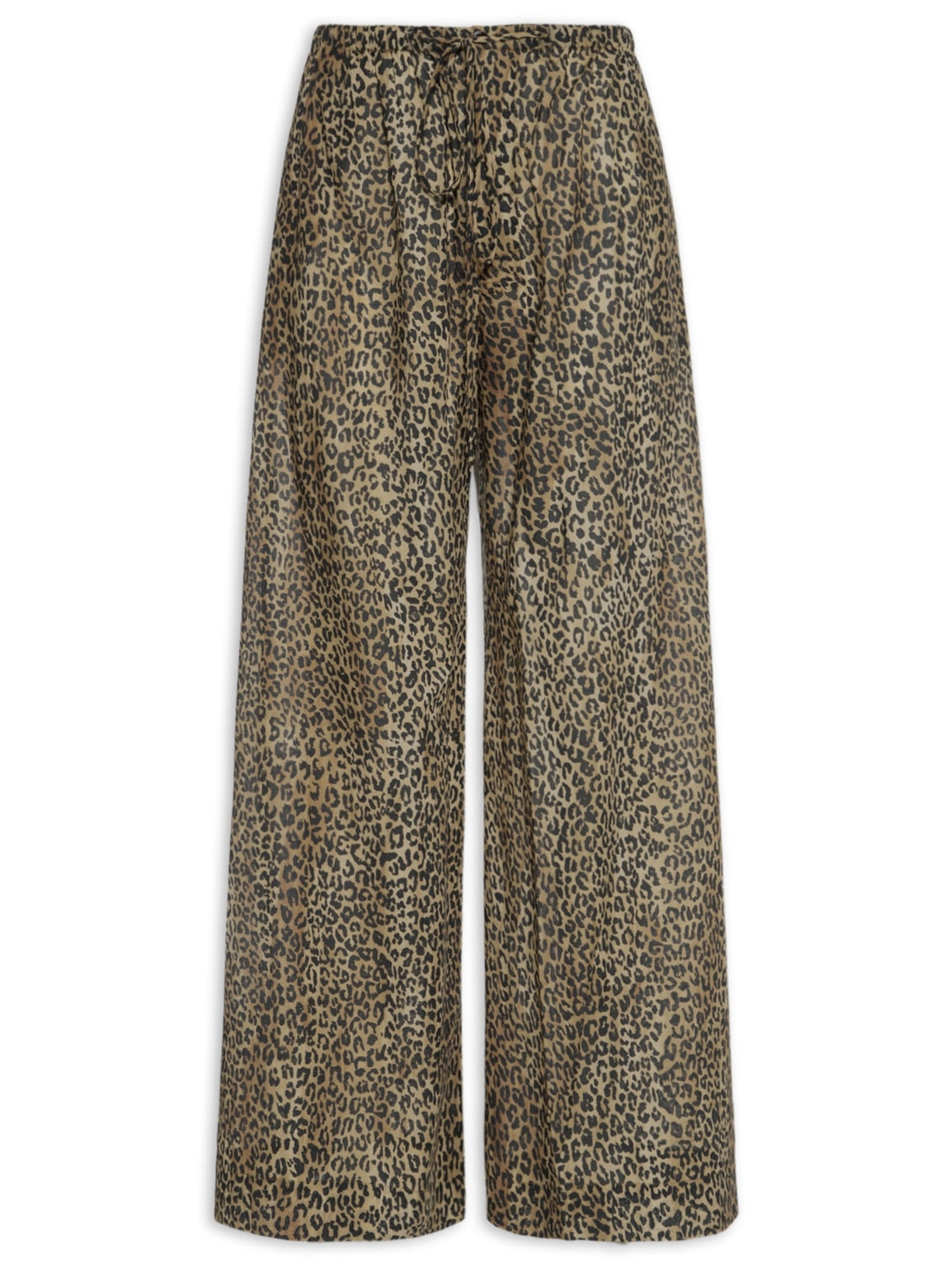 Calça Feminina de Voil Onça Manchas Marrom Animale