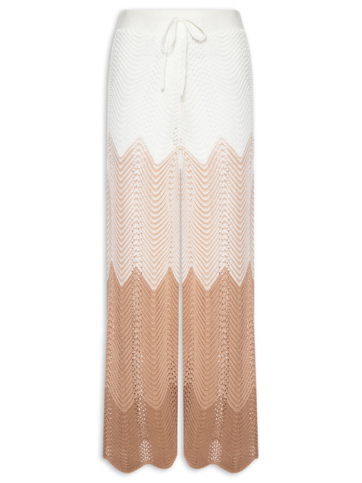 Calça Feminina Degradê Em Tricot - Off White