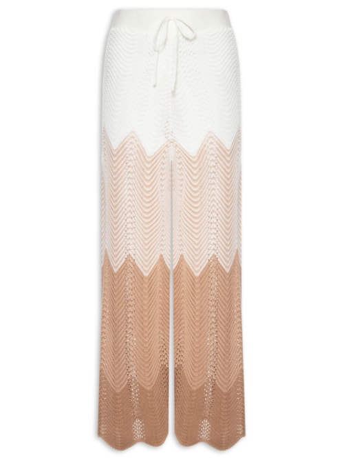 Calça Feminina Degradê Em Tricot - Off White