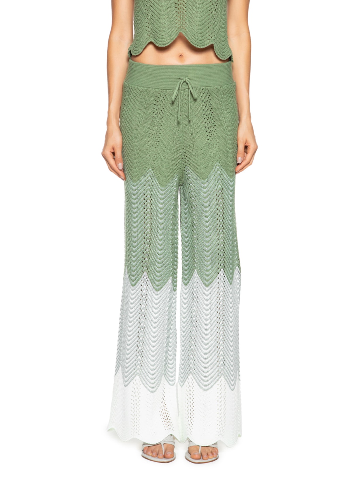 Calça Feminina Degradê Em Tricot Verde Market 33