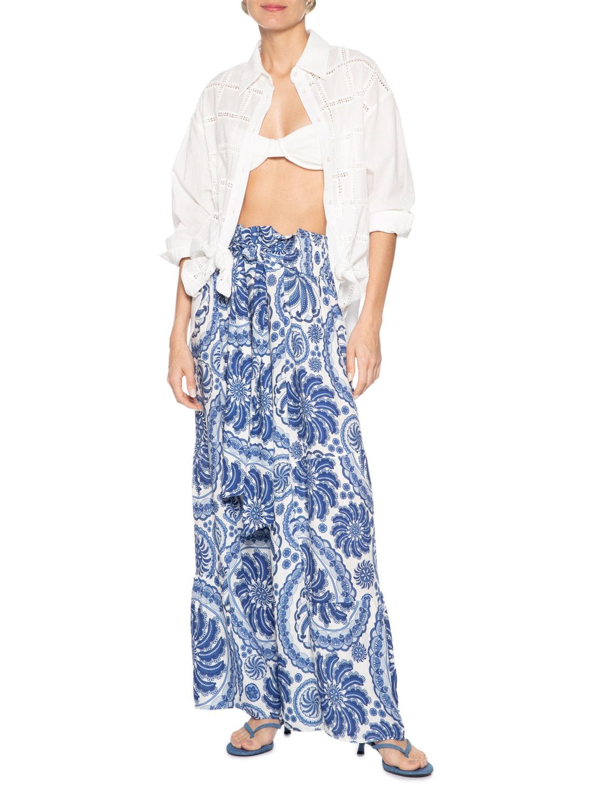 Calça Feminina Delicadeza De Banana Azul Farm Praia