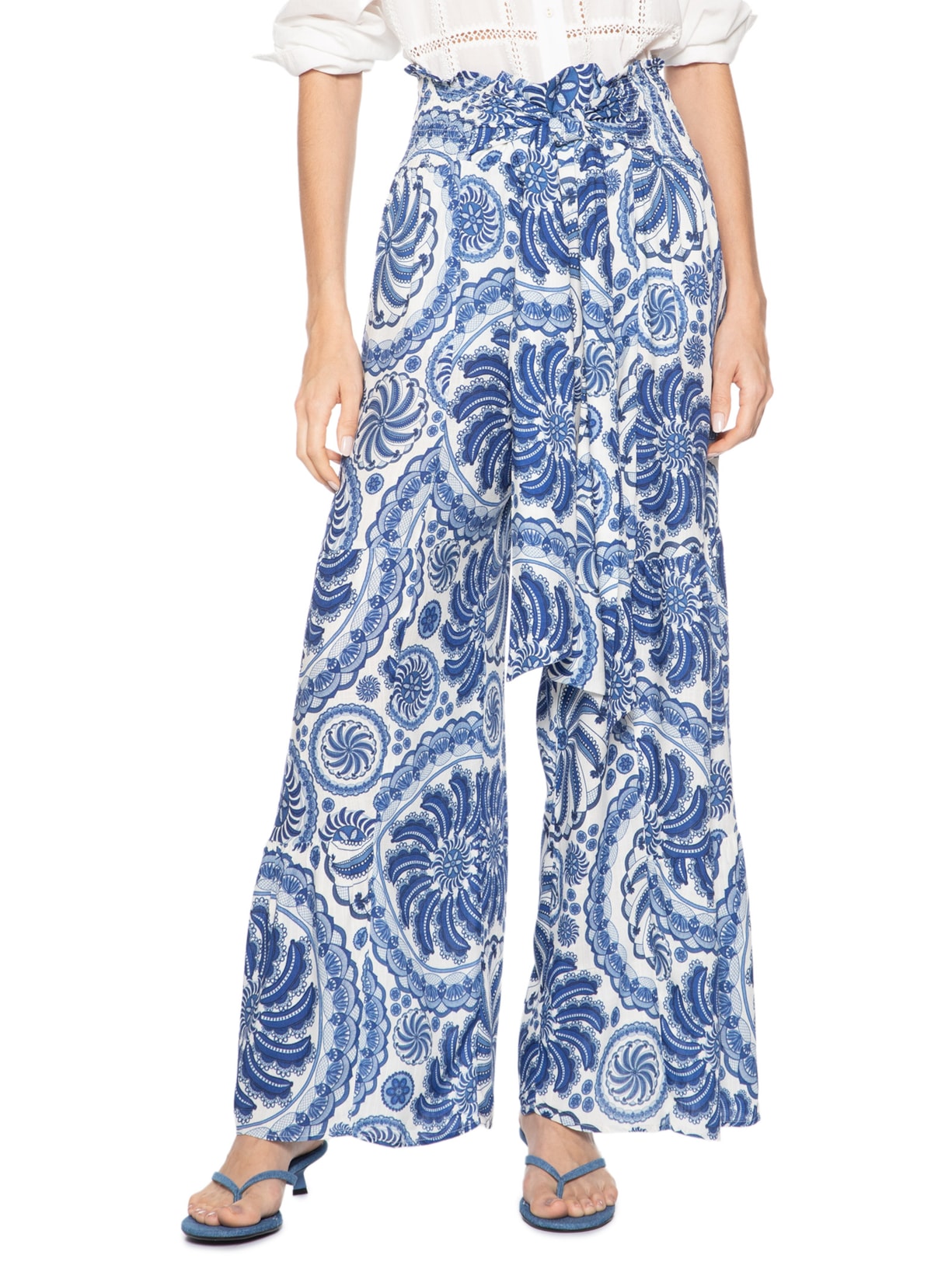 Calça Feminina Delicadeza De Banana Azul Farm Praia