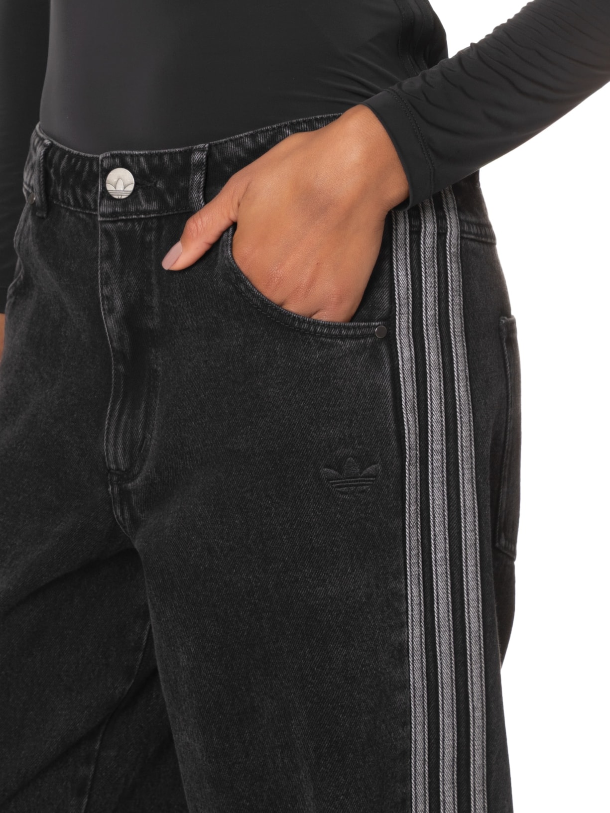 Adidas Originals Calça Feminina Denim 3S Preto - Main Image